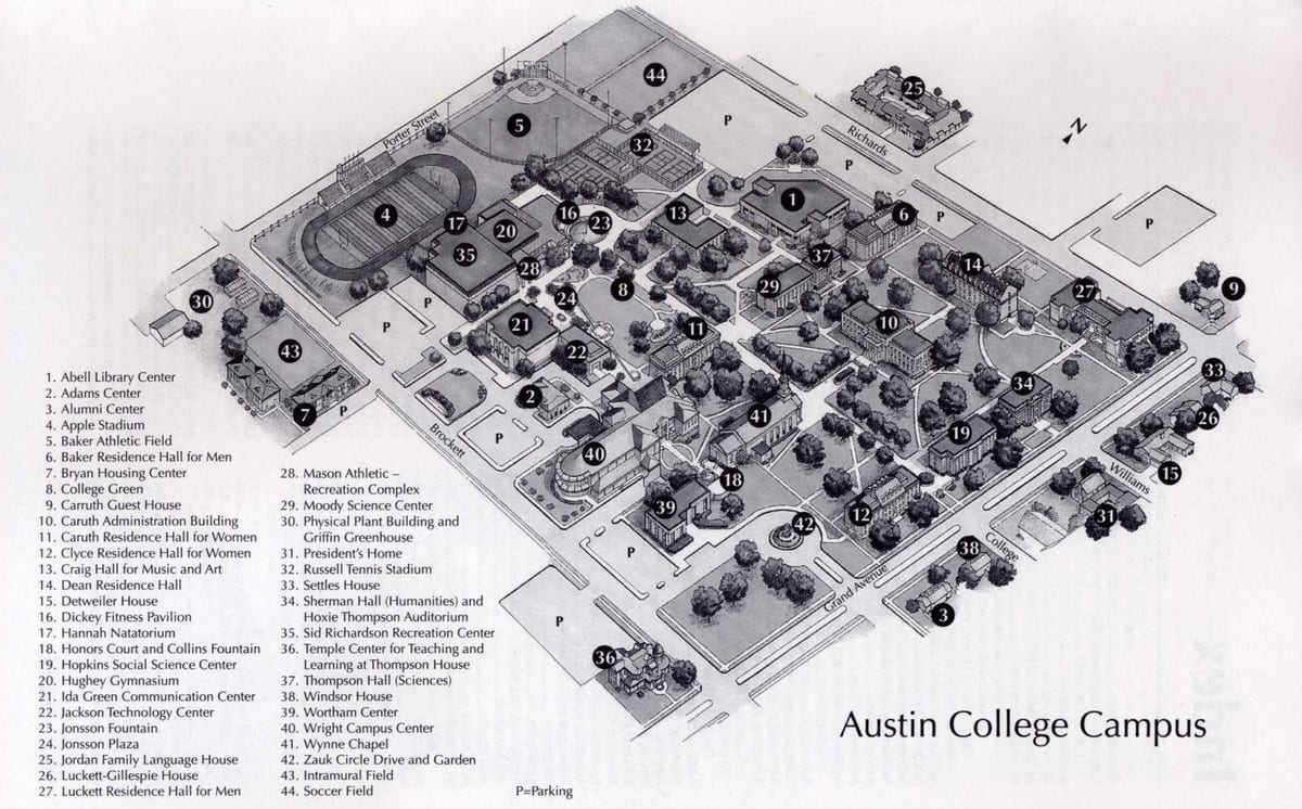 Austin Campus коллежа xəritə
