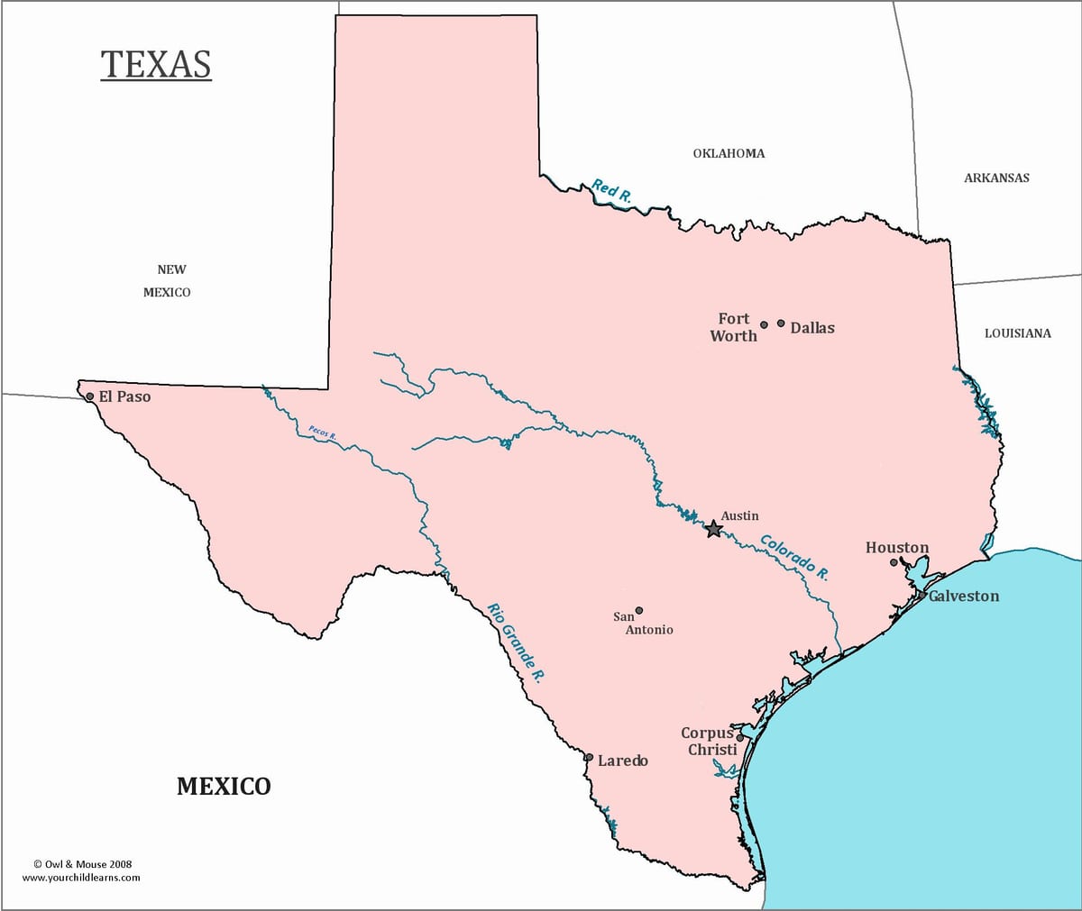 Austin Texas xəritədə