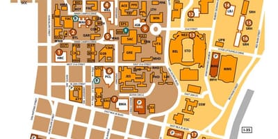 Universiteti Texas ştatının Austin kampus xəritə